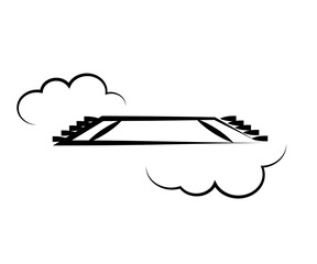 Magic flying carpet on a white background. Symbol. Vector illustration.