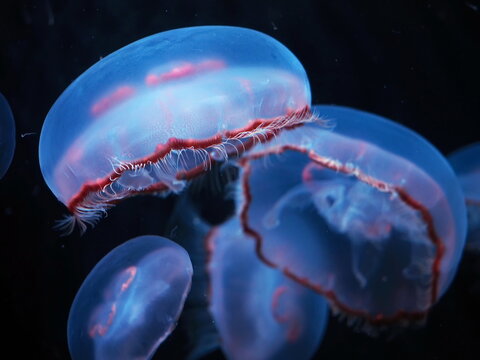 Nettle jellyfish, orange jelly fish (coelenterates)