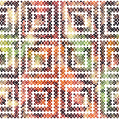 Geometric kilim ikat pattern with grunge texture
