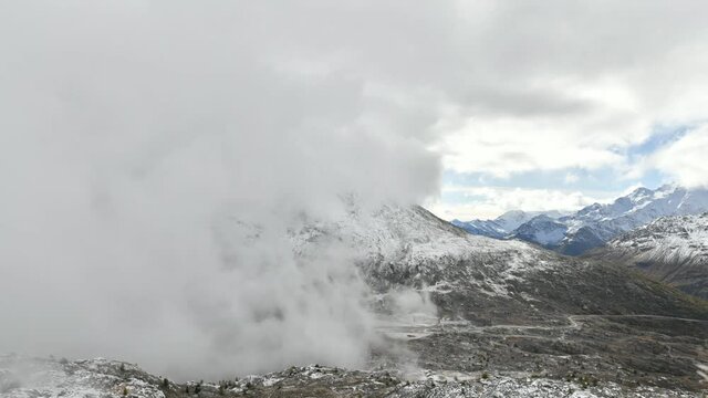Time Laps of the Fog on the Simplon Pass (Switzerland)