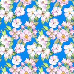 seamless pattern with spring flowers.watercolor