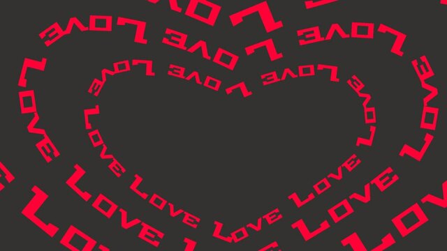 Valentine's day Love text animating with alpha channel on transparent background in a trendy way. Can be used as a footage or frame for video editing.