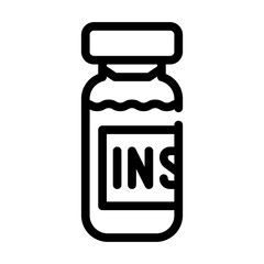 insulin medicament bottle line icon vector illustration