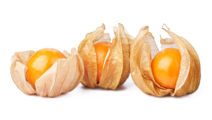 gooseberry or physalis berry isolated on white background with clipping path          