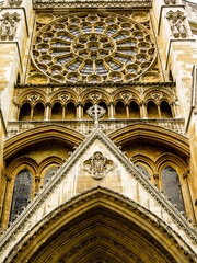 The Rose window of Westminster Abbey in London England