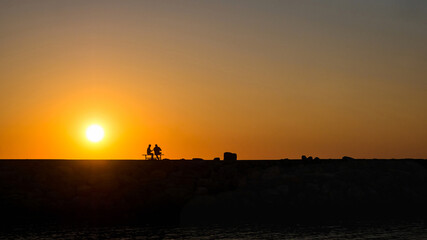 Fototapeta na wymiar Sonnenuntergang auf Kreta, Port of Sisi