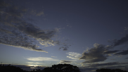 Fototapeta na wymiar Cloudy Sky at Sunrise in the Mountains in Brazil 