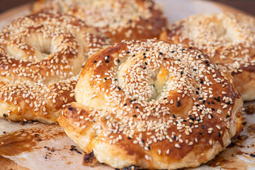 Homemade burek with cheese and spinach .Traditional food