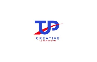 TUP TP Linked Red Swoosh Corporate Logo - obrazy, fototapety, plakaty