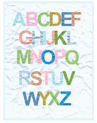 ABC latin alphabet colors paper handmade