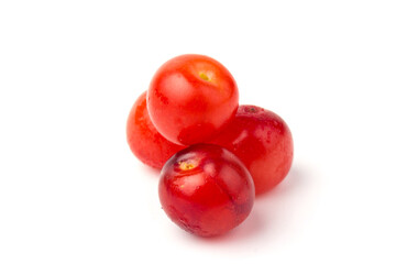 Nanking or felted cherry fruits, isolated on  white background