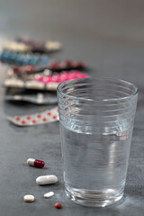 Over-medication concept -explosive cocktail