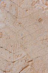 Vintage grunge texture of old weathered dirty wall. Painted cracked walls, textured in cracks and drips of paint. Unique scenic unusual background. Cement wall with stain marks. A texture of an old