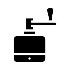 coffee grinder glyph icon vector illustration black