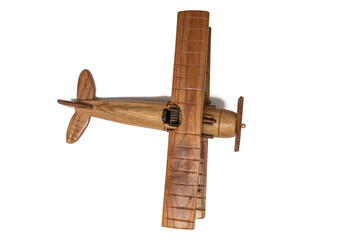 Wooden brown toy. Isolate on a white background. Children's toy.