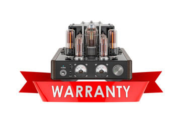 Electronic amplifier warranty concept. 3D rendering
