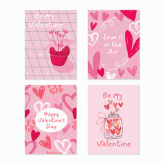Happy valentine's day poster template set collection