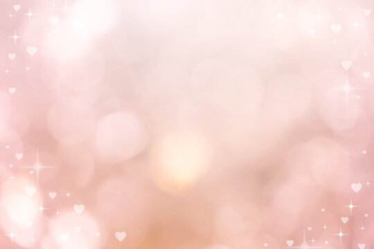 abstract blur soft gradient pink color background with heart shape and star glitter for show,promote and advertisee product in happy valentine's day collection concept	
