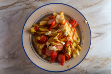 Peruvian Salchipapas Sausage Fries