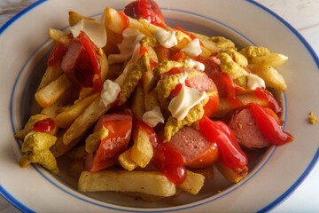 Peruvian Salchipapas Sausage Fries