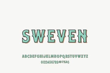 typeface vector design, alphabet font, green and white style