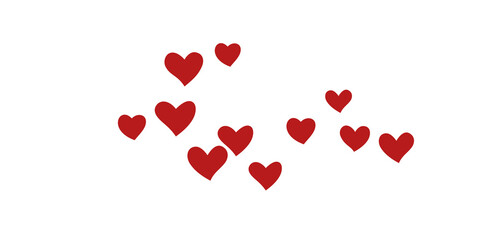 Heart confetti falling beautifully chaotically.