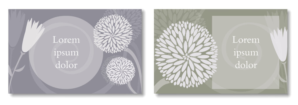 multi-page botanical and floral layout template with copy space for text vector illustration.