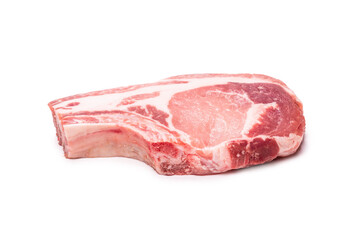Raw pork isolated on white background.