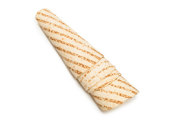 Grilled pitta bread isolated on white background.