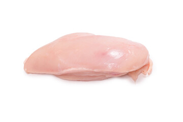 Raw chicken fillet isolated on white background.