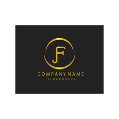 simple elegant initials letter type F sign symbol icon template black background