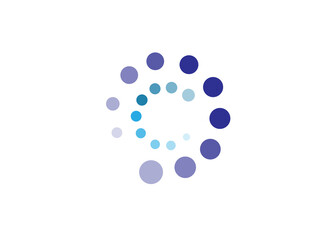 Circle C Letter Digital Network , abstract C dotted logo design.
