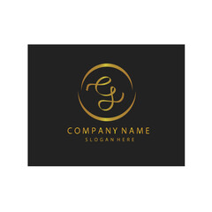 simple elegant initials letter type G sign symbol icon template black background
