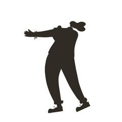 Music band performs on a stage. Vector design.