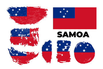 Flag of Samoa country. Happy Independence day of Samoa 