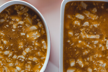 Jelly pork meat (pihtije) - traditional winter food in The Balkans