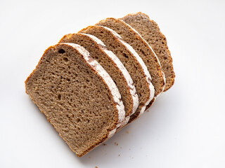 sliced bread isolated on white background