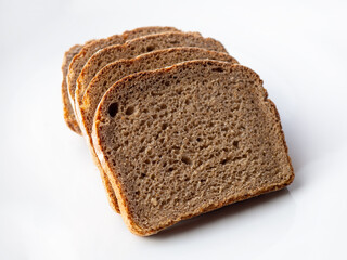 sliced bread isolated on white background