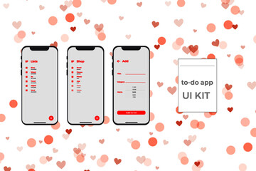 To do app mobile ui kit design template.