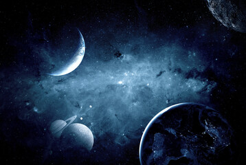 Planets in outer space. Elements of this image furnished by NASA - obrazy, fototapety, plakaty