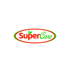 Super Care Shop logo with two green leaves.