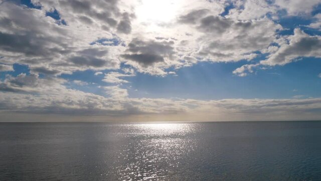 Ocean skyline around 10am from a raised POV and near Sammy Creek Park in Sugarloaf Key, part of the Florida Keys.