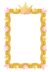 Princess frame with hearts and crowns.
