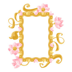 Princess frame with hearts and crowns.