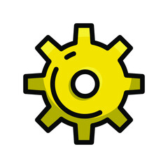 Icon gear machine symbol outlines 