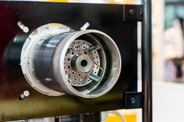 Fototapeta premium close up front side of nozzle burner head for industrial such as furnace or oven for manufacturing