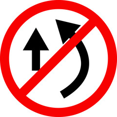Overtaking prohibited sign. Red circle background. Traffic safety signs and symbols.