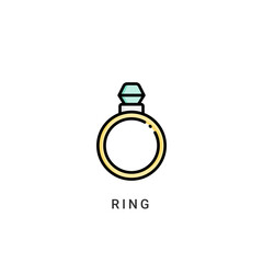 ring icon vector illustration. ring icon Lineal Color design.