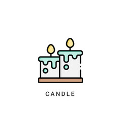 candle icon vector illustration. candle icon Lineal Color design.