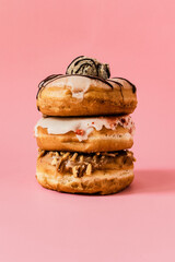 Vegan Donuts Made with Love wrapped with a Red Ribbon Valentine Day Gift Christmas Gift Sweet Gift Hand Lifting Donuts